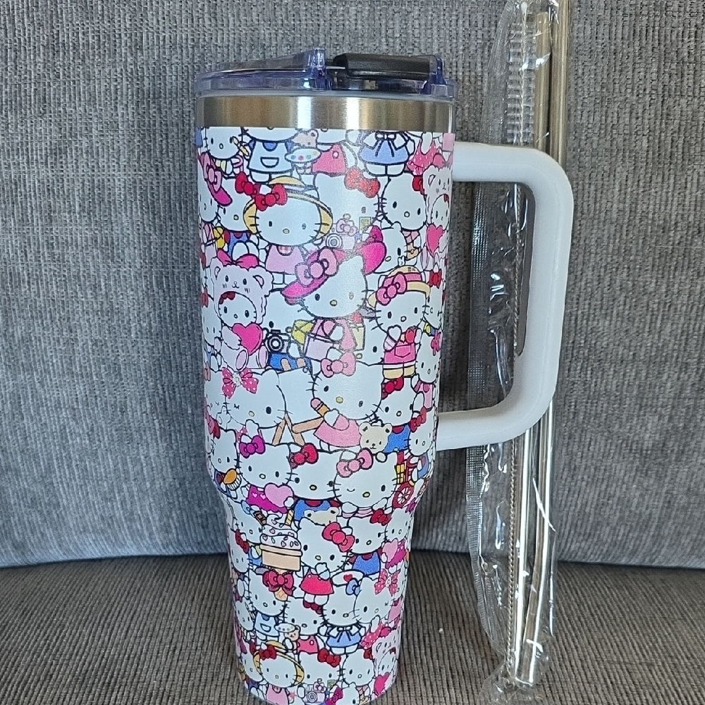 Hello Kitty Patterned Tumbler with‎ Handle